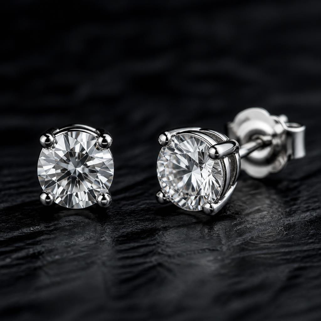 1.00ctw Diamond Studs — 14k White